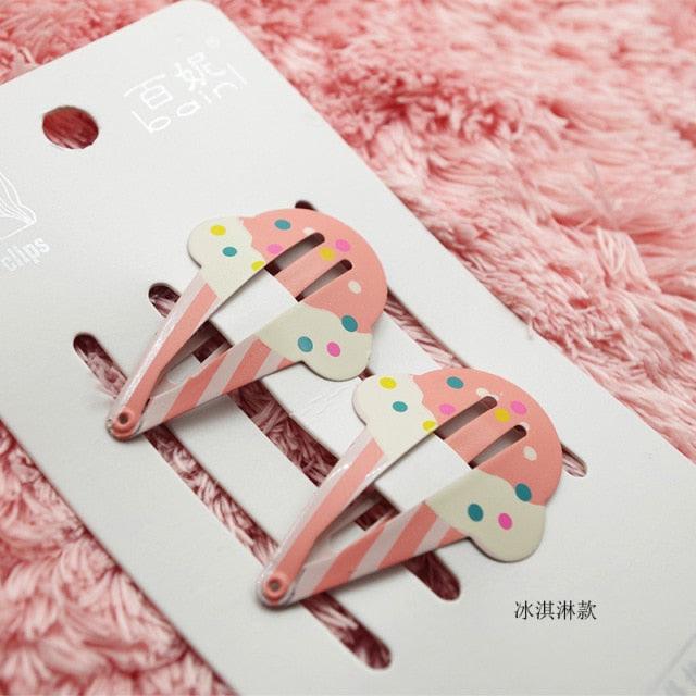 New Printed Cute Cartoon Fruit BB Clips Hairpins Girls Hair Accessories Children Headwear Baby Hair Clips Headdress Gorgeous Hair Accessories For Girls