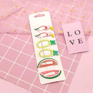 New Printed Cute Cartoon Fruit BB Clips Hairpins Girls Hair Accessories Children Headwear Baby Hair Clips Headdress Gorgeous Hair Accessories For Girls