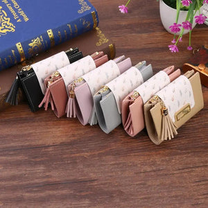 New Short PU Leather Clutch Bags Card Holder Wallet And  Small Coin Purse for Women And Girls