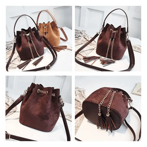 New Sizzling Mini Crossbody Handbags Cute Bucket Bag Organizer Small Tassel PU Leather Womens Shoulder Messenger Bags