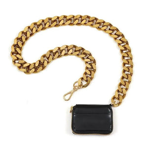 New Sparkling Thick Metal Chain Shoulder Bag Bike Wallet, Mini Bag, Coin Purse. Fashionable Women Pack Leather Crossbody Bags