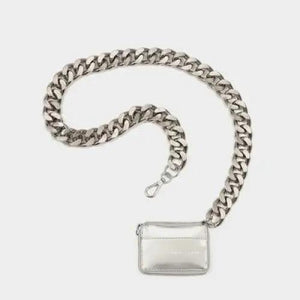 New Sparkling Thick Metal Chain Shoulder Bag Bike Wallet, Mini Bag, Coin Purse. Fashionable Women Pack Leather Crossbody Bags