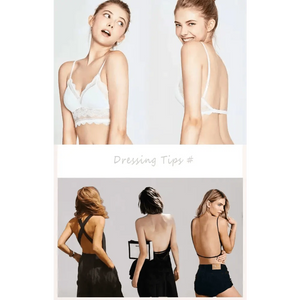 New Splendid French Style Lingerie Soft Bralette Deep V Lace Wireless Triangular Padded Cups Backless Bra