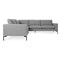 The New Standard Sofa Sectional Sofa is a gray L-shaped sectional featuring clean, modern lines and black metal legs, showcased against a white background. It offers plush cushions for both seating and back support.