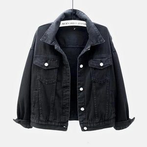 New Stunning Women's Plus Size Denim Jacket Spring Autumn Short Coat Pink Jean Jackets Casual Tops Purple Yellow White Loose Outerwear