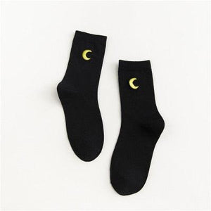 Combed Out Of Pure Cotton Socks Autumn Cute Japanese Harajuku Planet Magic Array Embroidery Long Socks Korean Style Kawaii Girls Socks For Men And Women