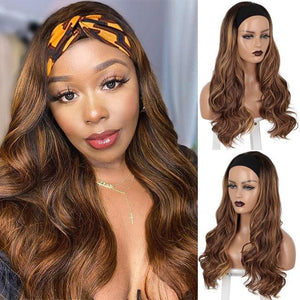 Long Body Wave Black Wig Synthetic Wigs for Black Women Middle Part Brown Red Pink Purple Cosplay Hair Wigs For Black Women Cosplay Wigs For Women