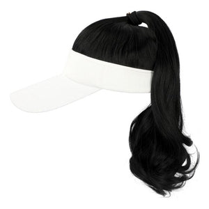 Ponytail Extension Cap hair Synthetic Wig Curly Wavy Wigs with Visor Hat hair Wigs for Women Hat Baseball Wigs For Black Women Cosplay Wigs For Women