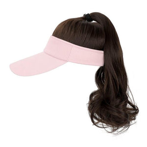 Ponytail Extension Cap hair Synthetic Wig Curly Wavy Wigs with Visor Hat hair Wigs for Women Hat Baseball Wigs For Black Women Cosplay Wigs For Women