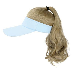 Ponytail Extension Cap hair Synthetic Wig Curly Wavy Wigs with Visor Hat hair Wigs for Women Hat Baseball Wigs For Black Women Cosplay Wigs For Women