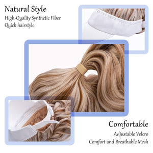 Ponytail Extension Cap hair Synthetic Wig Curly Wavy Wigs with Visor Hat hair Wigs for Women Hat Baseball Wigs For Black Women Cosplay Wigs For Women