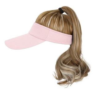 Ponytail Extension Cap hair Synthetic Wig Curly Wavy Wigs with Visor Hat hair Wigs for Women Hat Baseball Wigs For Black Women Cosplay Wigs For Women