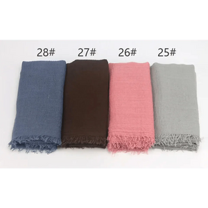 New Stylish Plain Scarf Women Muslim Crinkle Hijab Scarf Female Musulman Soft Cotton Headscarf Islamic Hijab Shawls And Wraps