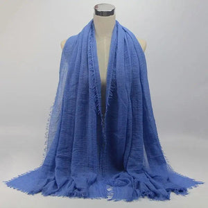 New Stylish Plain Scarf Women Muslim Crinkle Hijab Scarf Female Musulman Soft Cotton Headscarf Islamic Hijab Shawls And Wraps