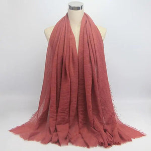 New Stylish Plain Scarf Women Muslim Crinkle Hijab Scarf Female Musulman Soft Cotton Headscarf Islamic Hijab Shawls And Wraps
