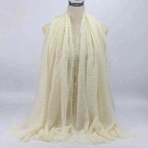 New Stylish Plain Scarf Women Muslim Crinkle Hijab Scarf Female Musulman Soft Cotton Headscarf Islamic Hijab Shawls And Wraps