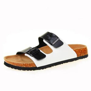 New Summer Beach Slippers Casual Double Buckle Non-slip Clogs Slides Women Slip On Flip Flop Women's Comfort Slides Double Buckle Adjustable EVA Flat Sandals