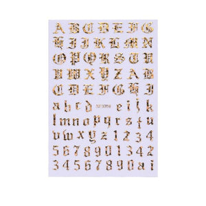 New Super Thin Self-Adhesive  Letter 3d Nail Decal Stickers Manicure Nail Art Decoration Accessories Holographic Old English Character Nail Self-Adhesive Sticker English Font Design Manicure Design Water Sliders Decorations Accessories