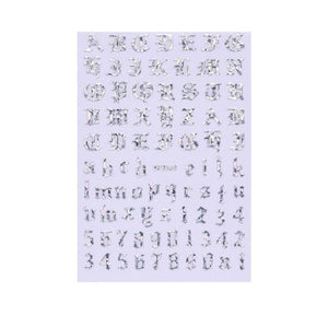 New Super Thin Self-Adhesive  Letter 3d Nail Decal Stickers Manicure Nail Art Decoration Accessories Holographic Old English Character Nail Self-Adhesive Sticker English Font Design Manicure Design Water Sliders Decorations Accessories