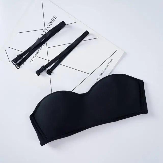 New Trendy Invisible Bras Bralette Underwear Women's Push Up Strapless Bra Wedding Brassiere Underwired Back 1/2 Cup
