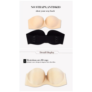 New Trendy Invisible Bras Bralette Underwear Women's Push Up Strapless Bra Wedding Brassiere Underwired Back 1/2 Cup