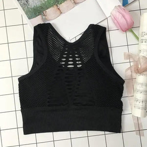 New Trendy Women's T-shirts Workout Sports Bra Yoga Vest Backless Solid Quick Dry Running Gym Sport bra Yoga Shirts