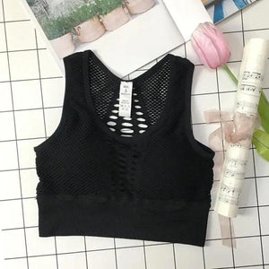 New Trendy Women's T-shirts Workout Sports Bra Yoga Vest Backless Solid Quick Dry Running Gym Sport bra Yoga Shirts