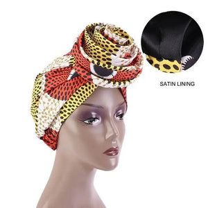 New Vintage African Print Stretch Bandana Head Wrap Long Scarf satin Floral Women Party Turban Headwear Cap Hair Accessories