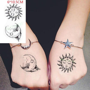 New Waterproof Temporary Sticker Tattoo Flame Heart Star Element Body Art Cute Small Tattoos For Kids Womens