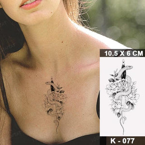 New Waterproof Temporary Tattoo Sticker Deer Animal Flash Tatoo Black Line Body Art Small Decorative Design For Womens Boys