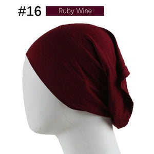 New Winter Autumn Soft Solid Color Inner Hijab  Cap Lightweight Muslim Turban Elegant Hijab Caps Hat Islam Under Scarf  Undercap Bonnet Color Soft Jersey Stretch Hijab's Tube Cap Hat Hijab Bonnet Muslim Women Scarf Turbans Head For Women