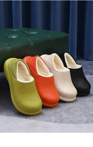 New Winter Women Slipper Soft Bottom Plush Home Shoes  Slippers Indoor Waterproof Non-Slip Memory Foam Comfy Fluffy Fur Memory Foam Boots House Shoes Thick Sole 6cm