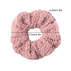 New Women Cute Teddy Velvet Scrunchies Elastic Hair Band Faux Fur Hair Rope Girl's Hair Tie Accessories Ponytail Holder Accessories for Women And Girls
