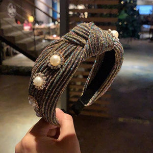 New Women Hairband Cross Knot Braid Twist Headband Adult Autumn Winter Shiny Color Headwear Wide Side Turban Gorgeous Hair Accessories For Women
