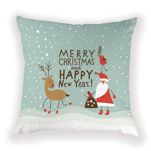 New Year Christmas Decorations Pillows Cover Christmas Décor for Home Christmas Tree Snowflake Snowman Reindeer Home Decor Throw Pillow Case Cushion Cover Santa Merry Christmas Gift Xmas 45x45cm