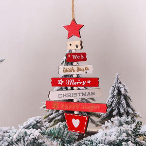 New Year Christmas Tree Bell Pendant Christmas Wooden Hanging Ornaments Letter Pendant Wooden Tree Decorations Star Bird Bow-Knot Letter Bells Design Wooden Hanging Decor For Christmas Tree Wind Wooden Hanging Gift Home Festival Decoration Accessories