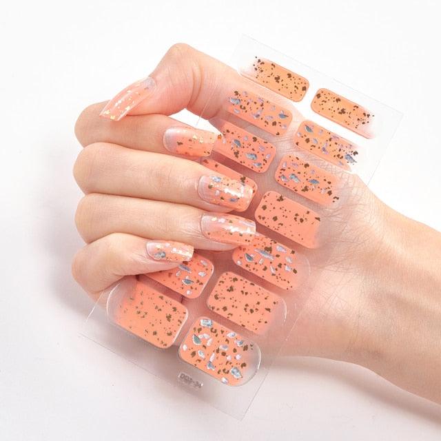 New Year Patterned Nail Decor Nail Polish Nail Art Stickers Full Beauty Sticker for Nails Nail Accessorie Christmas Nail Sticker 3D Nail Art Stickers Decal Slider Template Diy Nail Tool Decorations Nail Art Design Self Adhesive Luxury Designer Nail Sticke