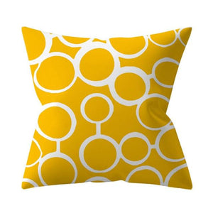 New Yellow Cushion Cases Modern Fashion Abstract Art Decorative Modern Pillow Covers Beautiful Pattern Square Pillow Case Sofa Car Couch Decorative Cover For Pillows 45x45CM