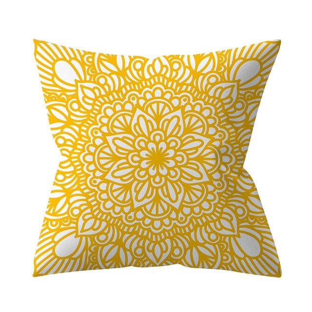 New Yellow Cushion Cases Modern Fashion Abstract Art Decorative Modern Pillow Covers Beautiful Pattern Square Pillow Case Sofa Car Couch Decorative Cover For Pillows 45x45CM