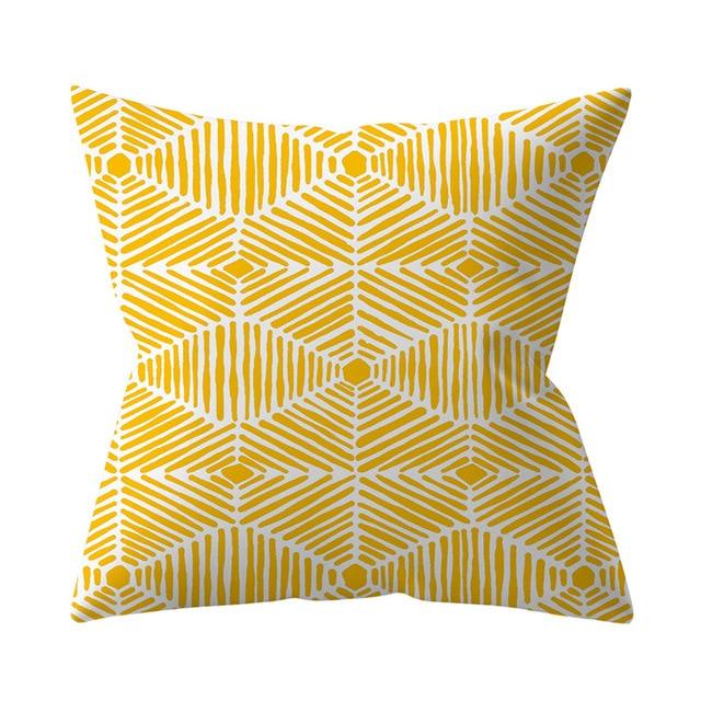 New Yellow Cushion Cases Modern Fashion Abstract Art Decorative Modern Pillow Covers Beautiful Pattern Square Pillow Case Sofa Car Couch Decorative Cover For Pillows 45x45CM