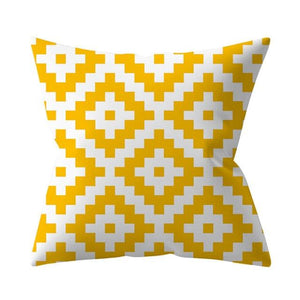 New Yellow Cushion Cases Modern Fashion Abstract Art Decorative Modern Pillow Covers Beautiful Pattern Square Pillow Case Sofa Car Couch Decorative Cover For Pillows 45x45CM