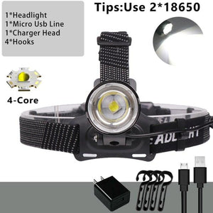 Newest  Waterproof XHP199 16-Core Super Bright Powerful Lantern Headlamp XHP110 LED USB  Flashlight XHP50 Headlight Rechargeable 18650 Zoom Torch Light