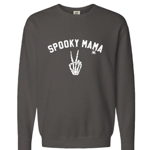 Womens 'Spooky Mama' Comfort Colors Crewneck Sweatshirt