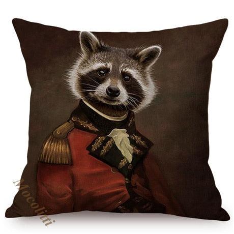 Nordic Art Posters Style Pillow Covers Decorative Cushion Cover Zebra Giraffe Elephant Horse Fashion Animal Wearing Hat Sofa Throw Pillow Case