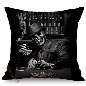 Nordic Art Posters Style Pillow Covers Decorative Cushion Cover Zebra Giraffe Elephant Horse Fashion Animal Wearing Hat Sofa Throw Pillow Case