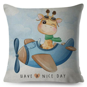 Nordic Style Pillow Cover Cute Cartoon Animal Drive Dinosaur Car Polyester Cotton Cushion Cover For Sofa Home Kids Room Throw Pillow Case Cover Dinosaur Cartoon Gray Soft Pillow Case For Decorative Bedroom Livingroom Sofa Farm House Cushion Covers