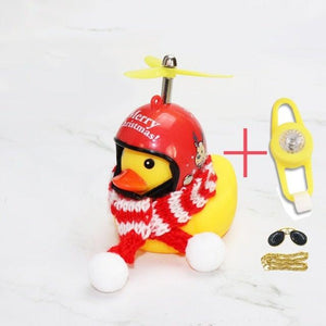 Normal Airscrew Helmet Standing Duck Broken Wind Small Yellow Duck Bike Motor Riding Cycling Lights Bicycle Accessories Rubber Yellow Duck Toy Bike Ornaments Yellow Duck With Proper Helmet Cool Decorations