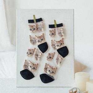 Novelty Harajuku Crystal Silk Tide Socks Funny Sunflowers Vines Flowers Happy Socks Casual High Quality Socks for Women