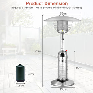 11 000 BTU Portable Tabletop Propane Patio Standing Heater-Black