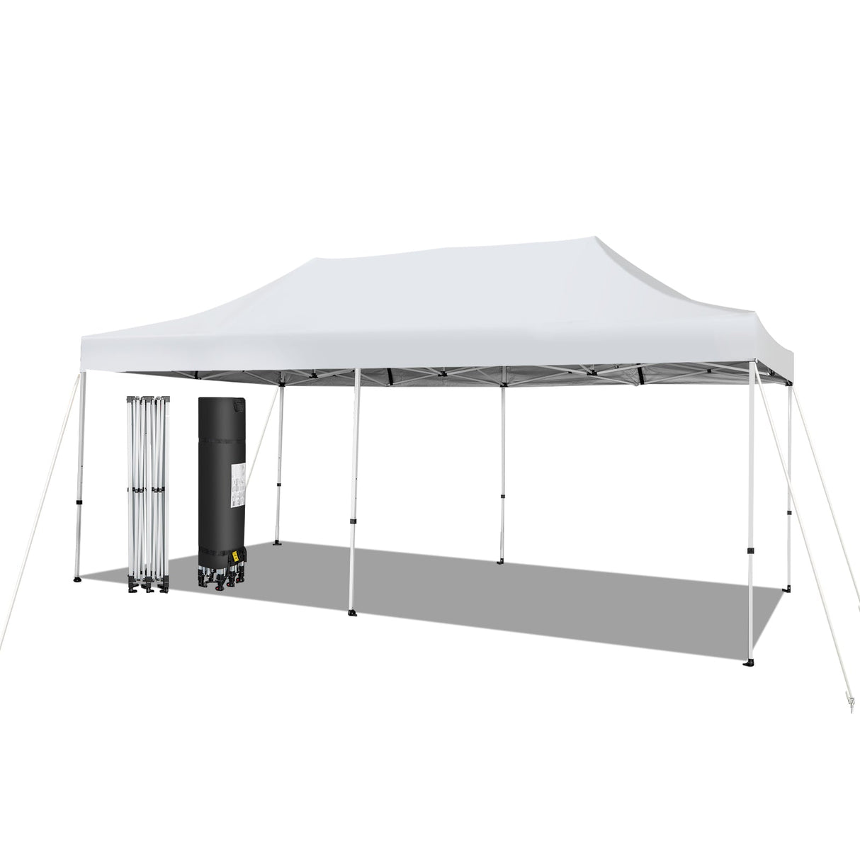 10 x 20 Feet Outdoor Pop-Up Patio Folding Canopy Tent-White by DirectDeals